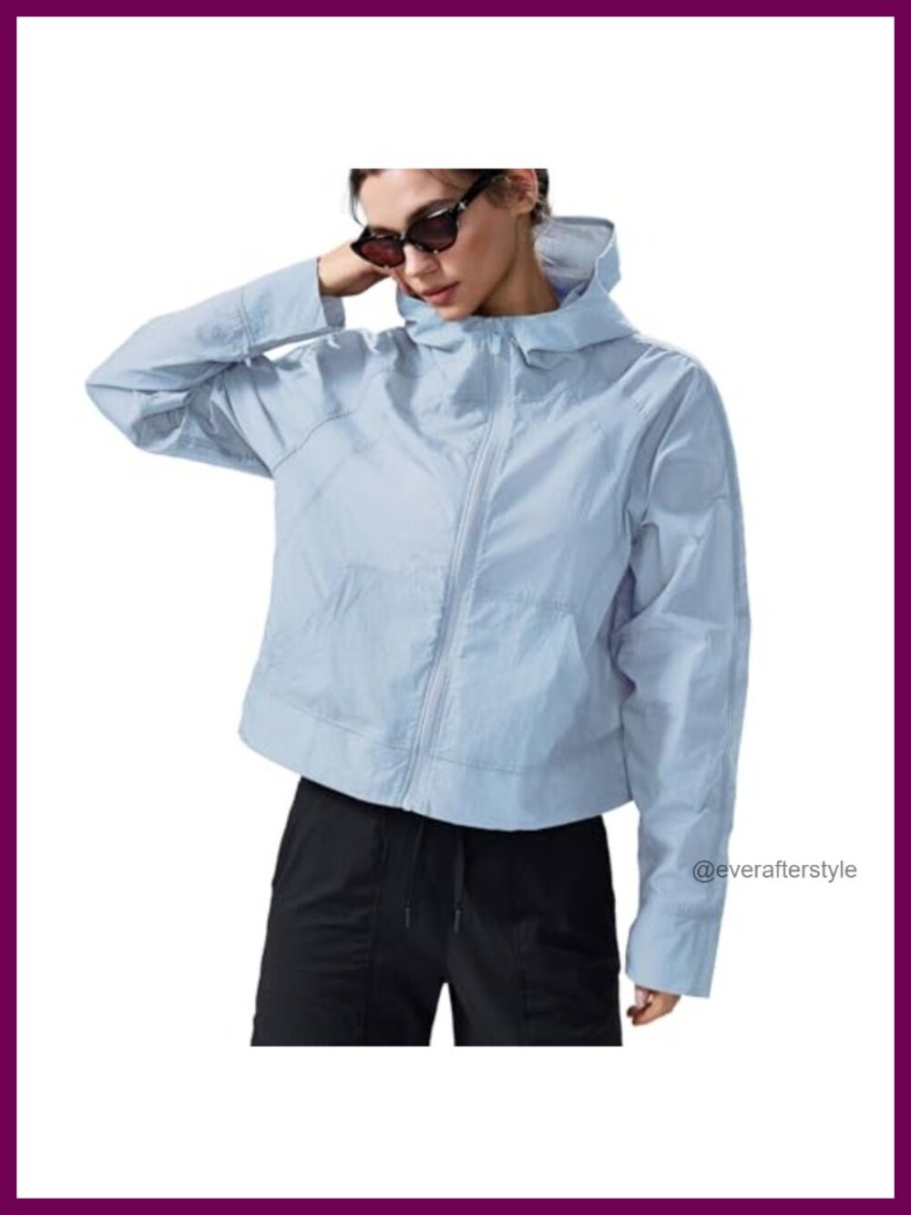 Women's Water Repellent Hooded Raincoat UPF50+ Lightweight Jacket